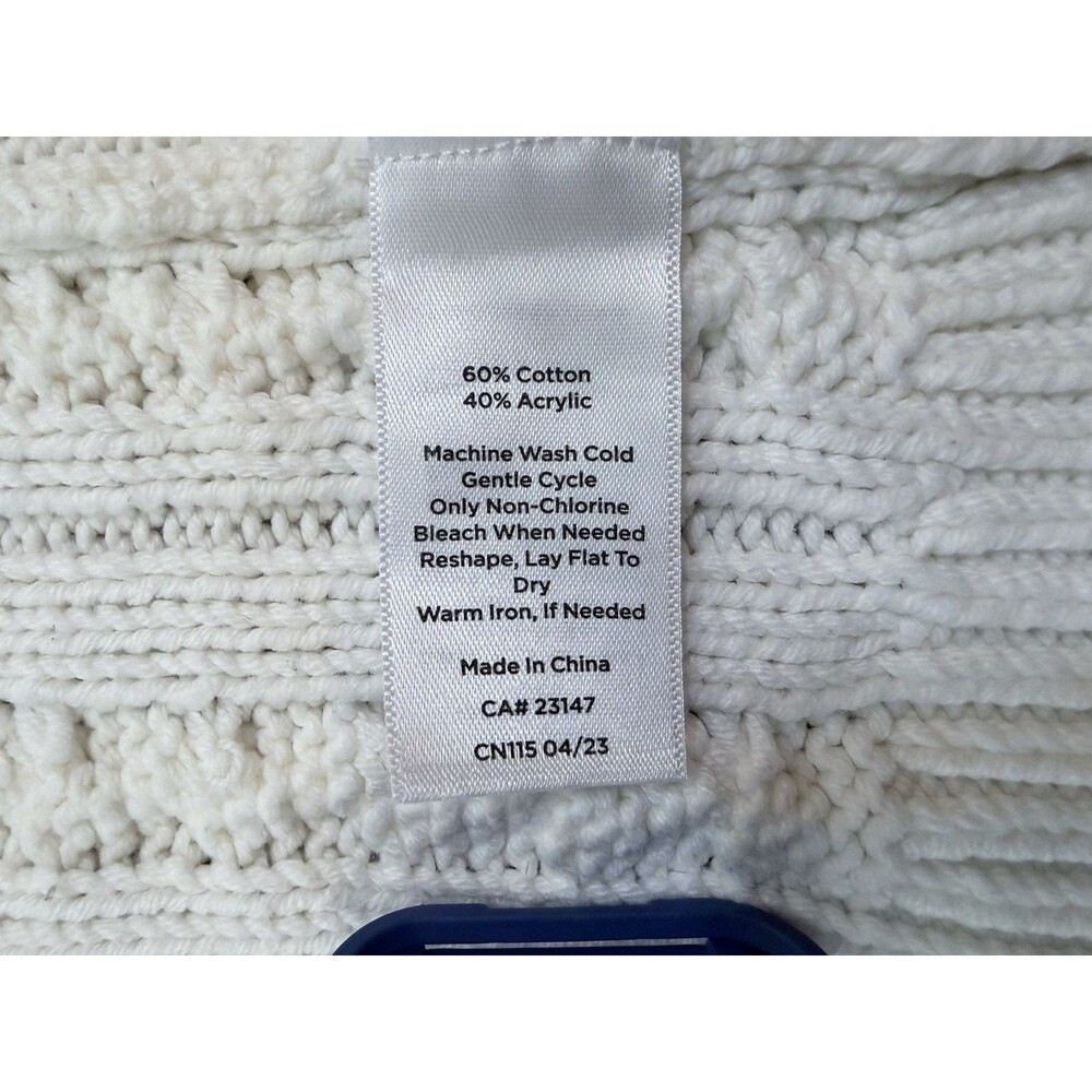 Haven Well Within Cardigan Womens L Ivory Cable Knit Open Front Cotton Blend - Picture 9 of 9